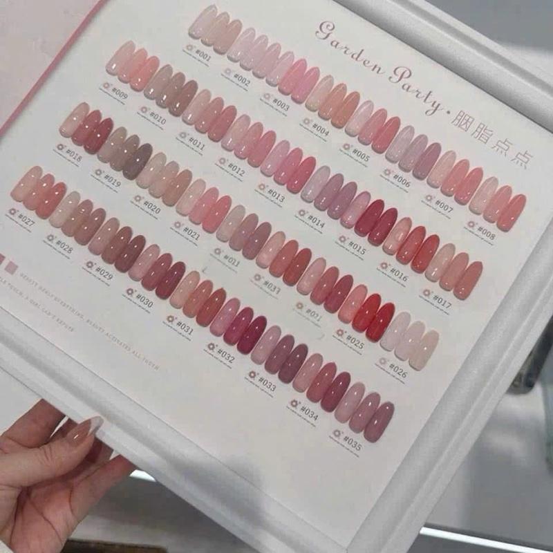 set sơn 35 màu tone HỒNG RABIA - tặng kèm bảng màu như ảnh - set sơn thạch đục - set thạch che khuyết điểm