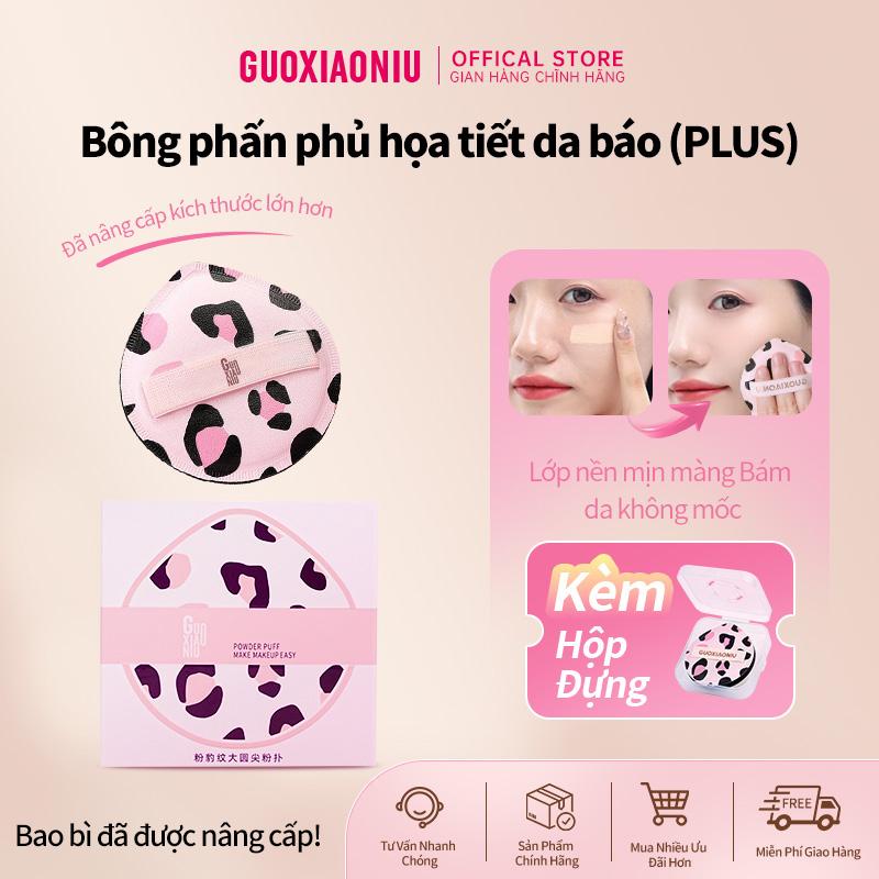  Bông Mút Trang Điểm Họa Tiết Da Báo GUOXIAONIU Siêu Mềm Mại Không Hút Kem Nền Dùng Khô Ướt Size Plus Đa Năng Phù Hợp Cho Trang Điểm Hằng Ngày Và Người Mới 