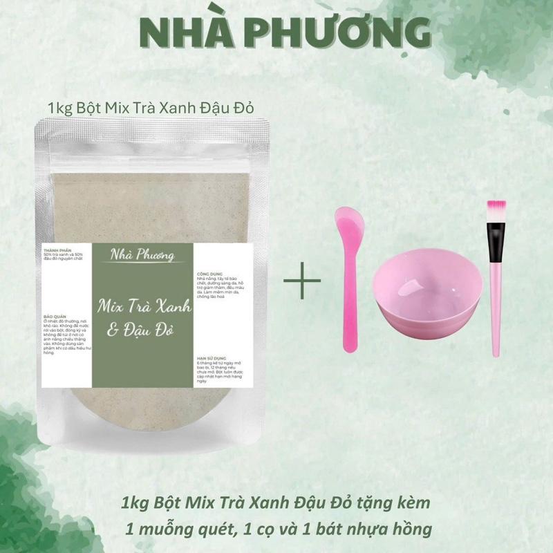 Bột mix trà xanh & đậu đỏ gói 250g, 500g, 1kg - Bột Nhà Phương (chi tiết trong phần mô ) Bột Đắp Làm Đẹp