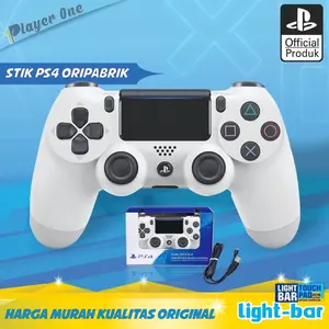 Stick PS4 Motif White Wireless LED Light Bar Original Pabrik
