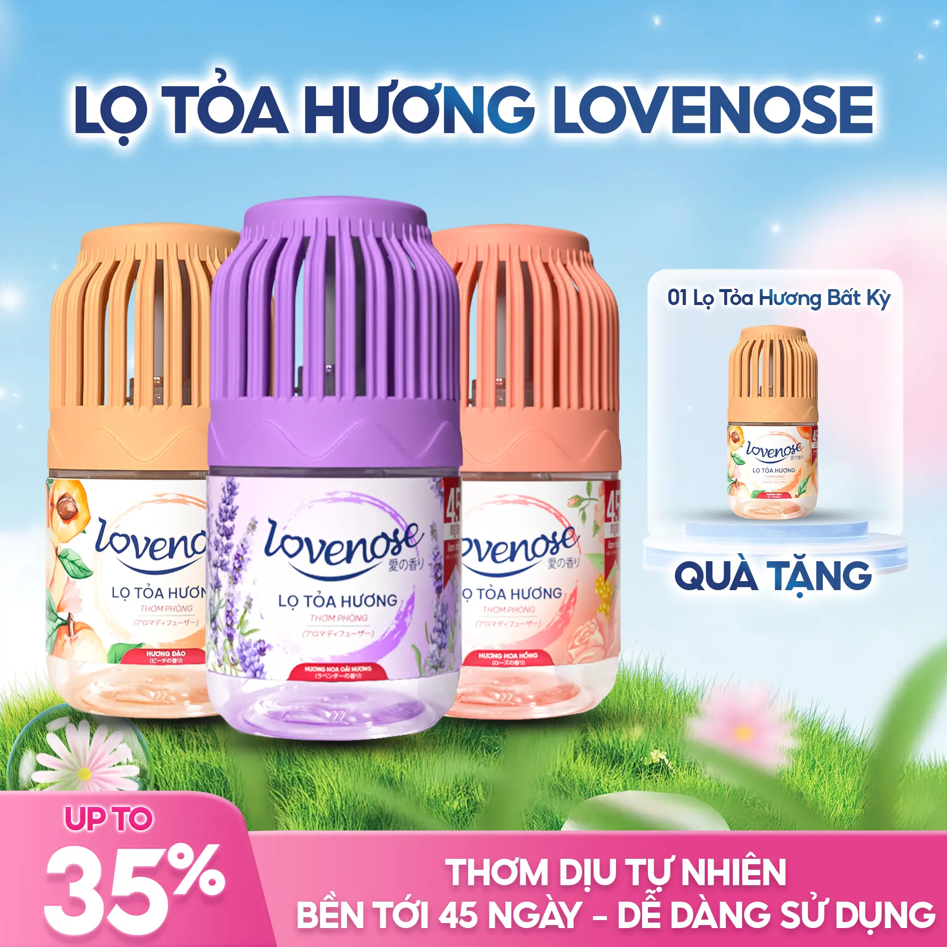 [BÁN CHẠY] Lọ Tỏa Hương Lovenose Công Thức Mới - Tinh Dầu Thơm Phòng - Thơm 360 độ, Thanh Lọc Không Khí, Khử Mùi Phòng Thế Hệ Mới; Dầu Thơm Phòng Dầu Thơm nuoc thom, Nước Hoa