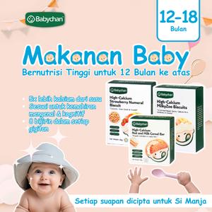 Babychan Pakej Bundle 12 Bulan Ke Atas (High Calcium Nut and Milk Cereal Bar, High Calcium Milky Zoo Biscuits, High Calcium Strawberry Numeral Biscuit)