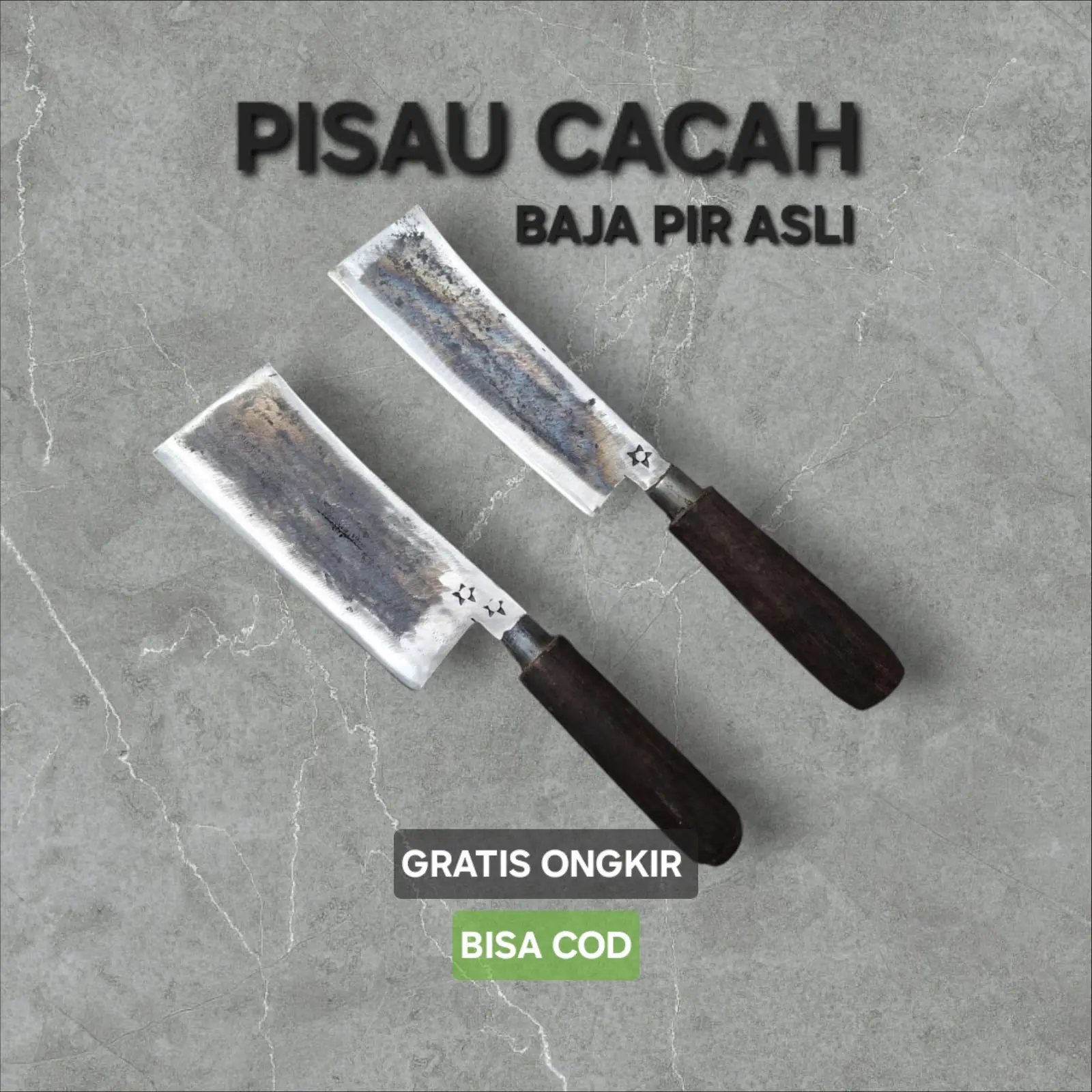 Pisau Cincang Cacah Daging Tulang bahan Baja Pir Asli