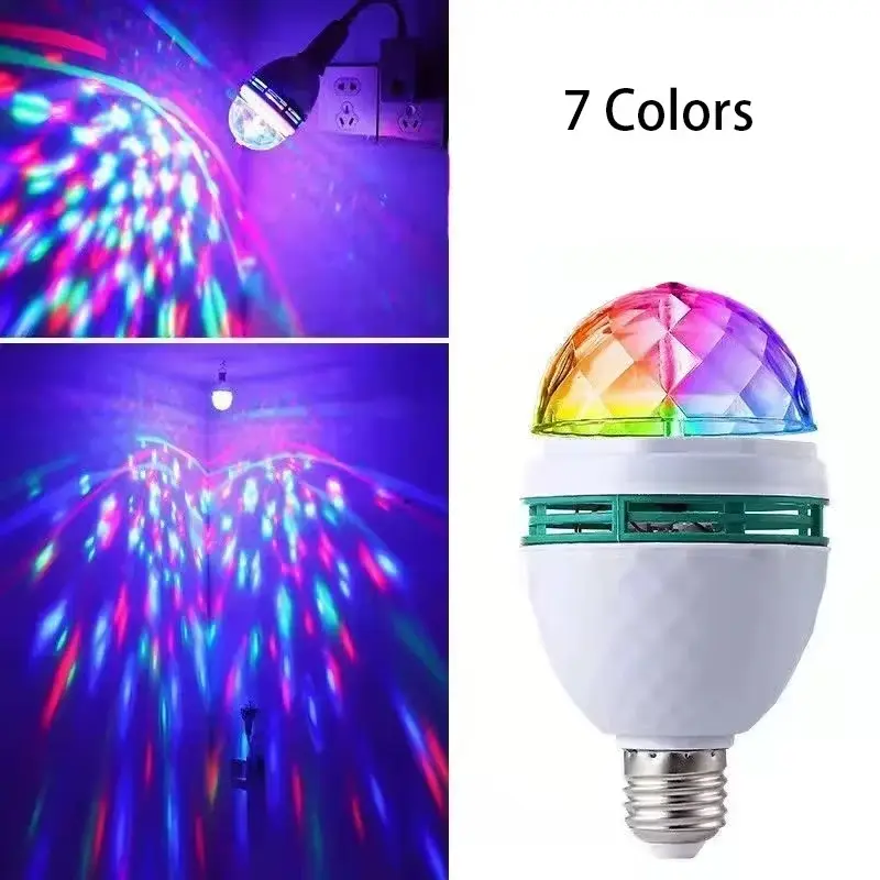 Bóng đèn LED Xoay, đầy màu sắc, cho sân khấu khiêu vũ tại nhà KTV, đèn sân Khấu, đèn bóng ma thuật, tự di chuyển, đèn tạo không khí mini, cung cấp dòng điện liên tục, tạo không khí 1