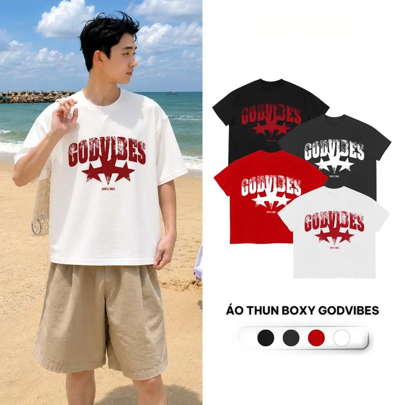 Áo Thun Unisex Cotton Mẫu Mới Năm 2026, Boxy Hàn Quốc Nhiệt Đới, Co Giãn Thấm…