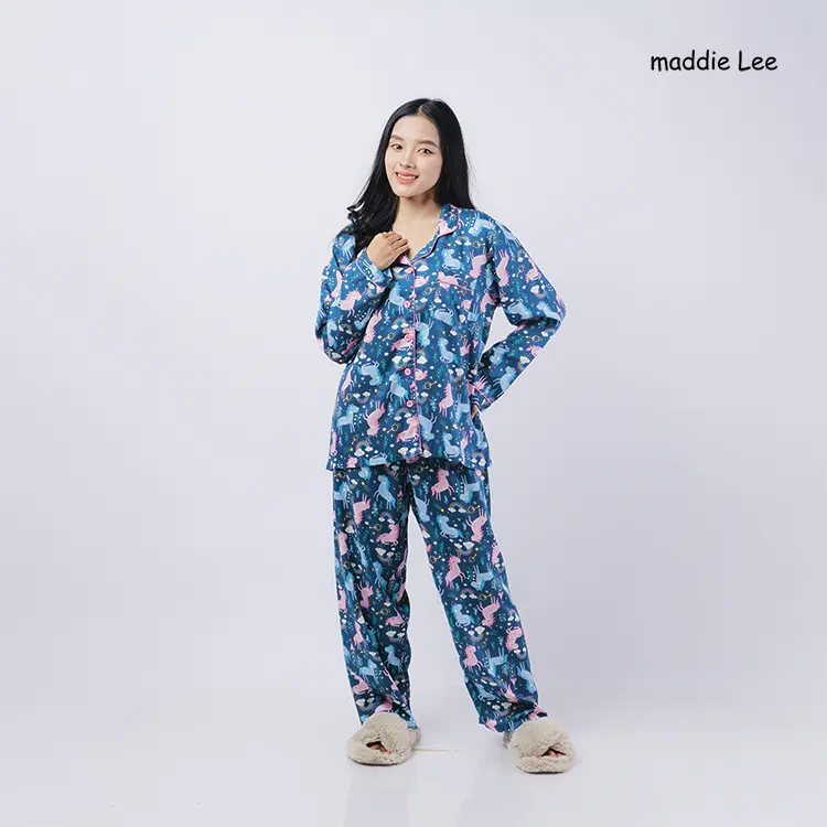Maddie Lee Piyama Wanita Dewasa Sevin Unicorn Key 5
