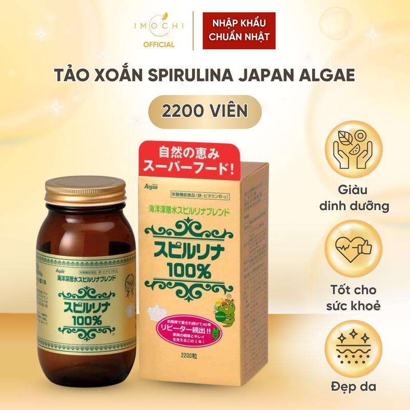  Tảo Xoắn Spirulina Japan Algae Nước Biển Sâu Nhật Bản Giàu Dinh Dưỡng Tốt Cho Sức Khoẻ 2200 Viên 