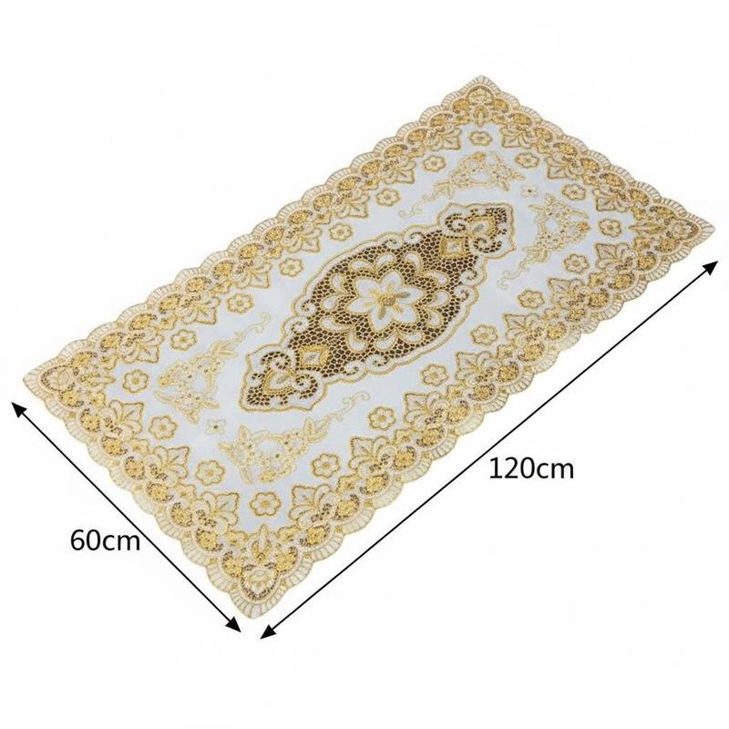  Tấm khăn trải bàn nhựa họa tiết ren nổi không thấm nước kích thước 60cm x 120cm   90x150Cm 