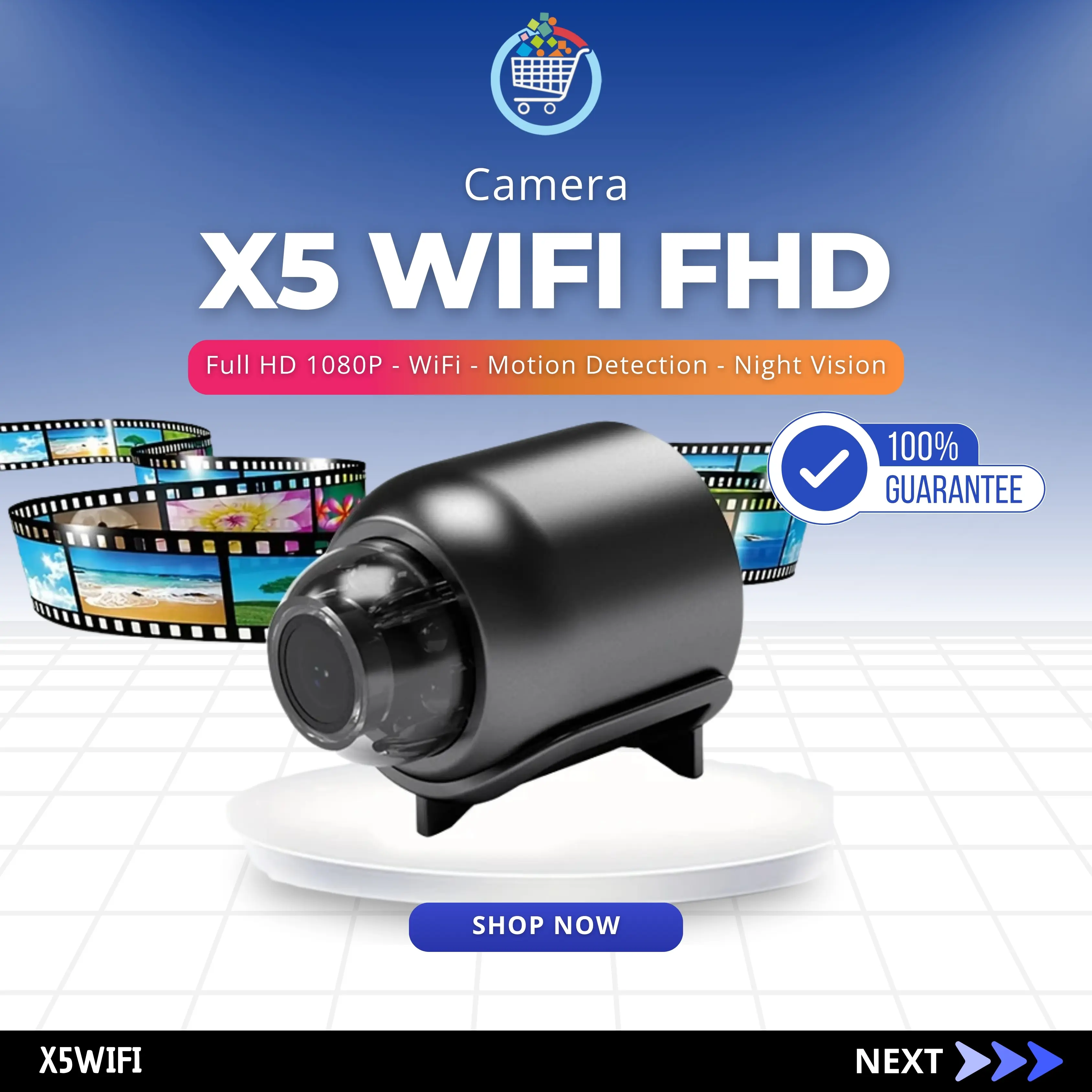 SEPTIJAYA Kamera WiFi X5 YSXLite HD 1080P Monitoring Jarak Jauh via HP Portable Wireless Camera Indoor Mudah Digunakan Koneksi Stabil Support Aplikasi YSXLite