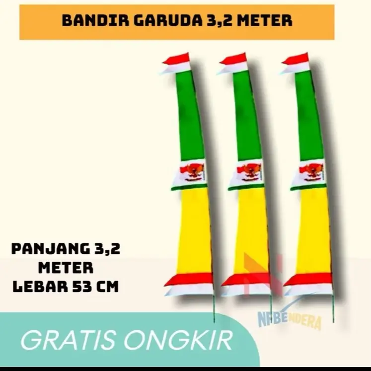 Isi 1 pcs Bandir Garuda 3,2 Meter - Panjang 3,2 Meter, Lebar 53 CM - Gratis Ongkir - Decor