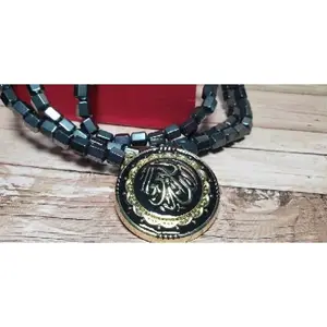 Kalung dan Gelang Kesehatan GANNAMYONG LaFadz Liontin Tourmaline dengan Far Infrared dan Ion Negatif - Batu Cincin Titanium