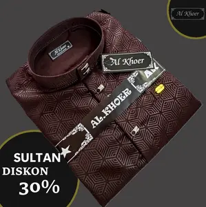 alkhoer sultan embos murah kemeja pria  dewasa kancing kotak kemeja bahan embos termurah 2025