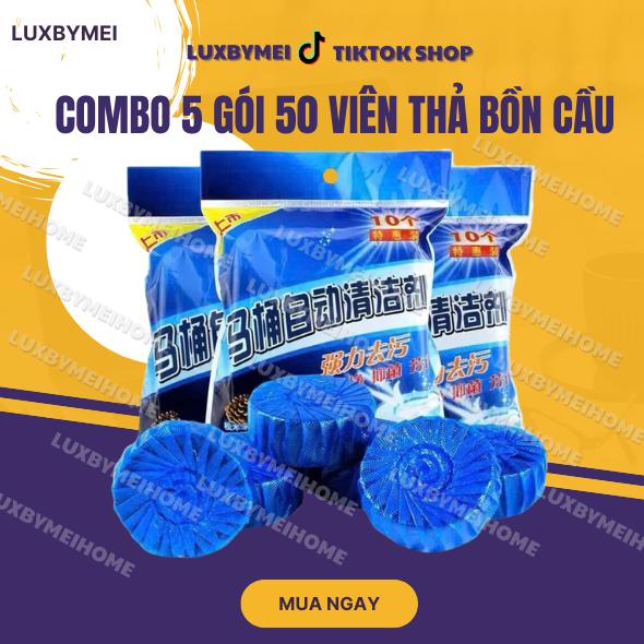 [Combo 50 Viên] Viên Thả Bồn Cầu Khử Mùi Hôi Sạch Mảng Bám Vi Khuẩn, Viên Thả Toilet Diệt Khuẩn Tẩy Sạch Vệ Sinh Vết Bám Bẩn Làm Sạch