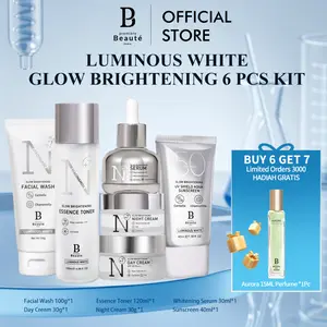 「Gratis EDP」Premiere Beaute Whitening Paket Niacinamide Skincare 6PCS Set Wajah Moisturizing