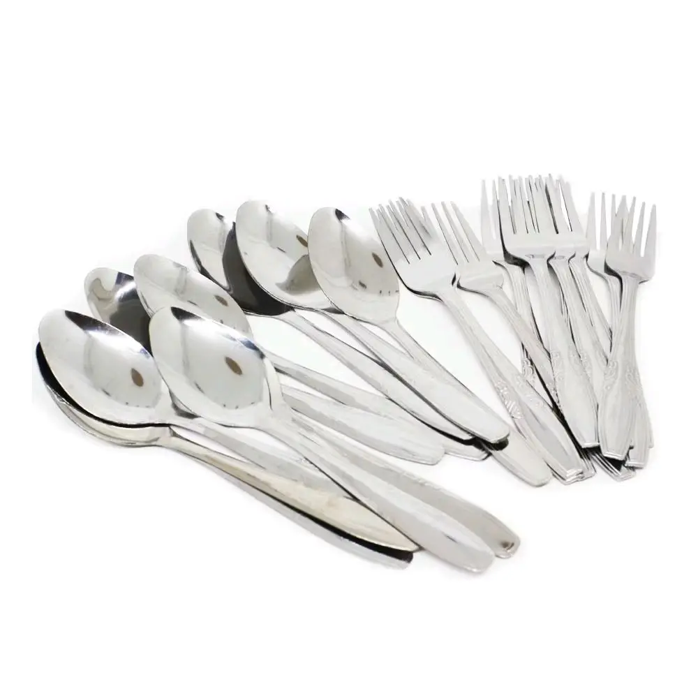 (PROMO 12 PCS) Sendok Dan Garpu Makan Stainless Tebal Isi 1 Lusin (12 Pcs) Kitchenware