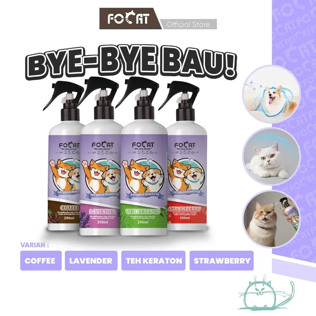 FOCAT Spray Penghilang Bau Kandang Hewan 250ml N14 - Formula Non Alkohol Terbaru