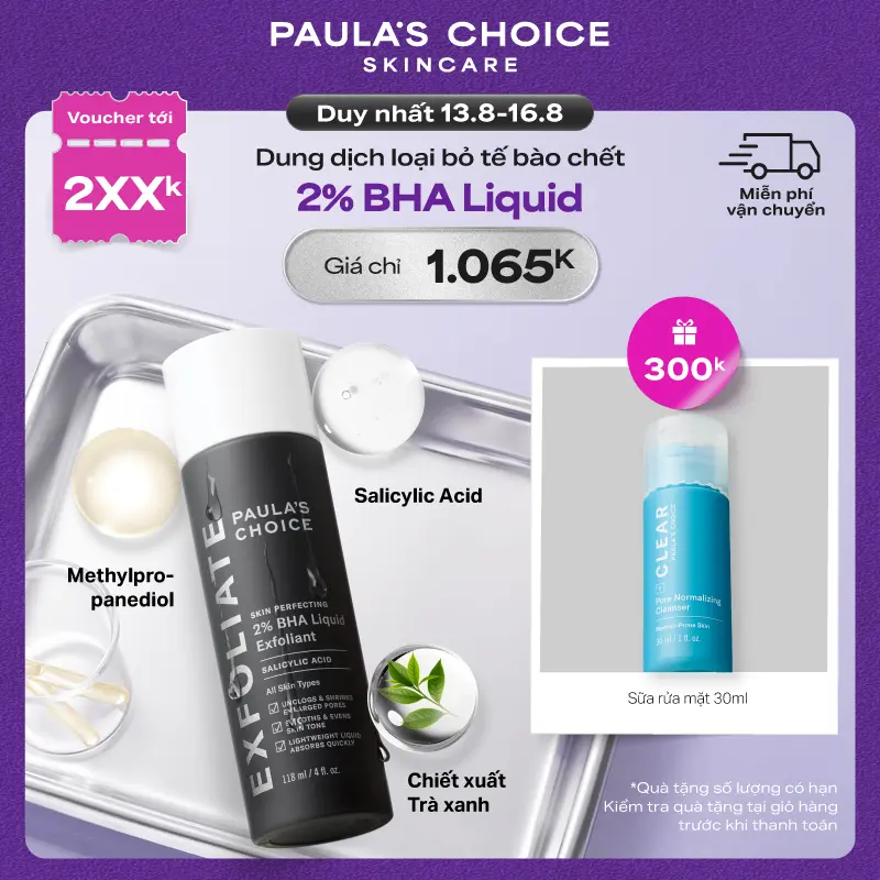 Tẩy tế bào chết hỗ trợ làm sạch sâu Paula's Choice Skin Perfecting 2% BHA Liquid Exfoliant 118ml 2010