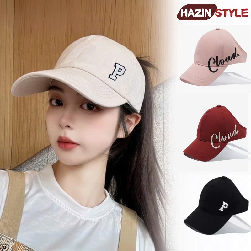  Mũ lưỡi trai nón kết hở đầu HAZIN chữ thêu chất liệu kaki phong cách thời trang Unisex 