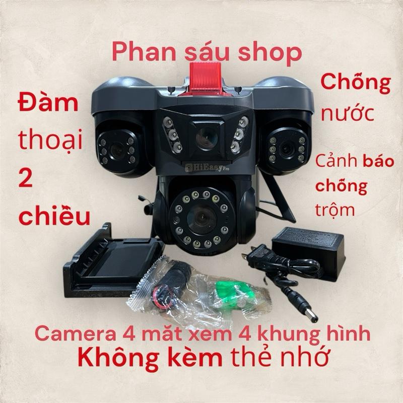  Camera 4 mắt xem 4 khung hình. Độ phân giải 30.0mpx . Mẫu mới năm 2025. Camera chưa bao gồm kèm thẻ nhớ dùng ngoài trời chống nước. 
