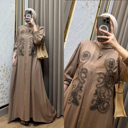 MELODY DRESS BORDIR RAYON TWILL GAMIS LEBARAN 2026 TERBARU