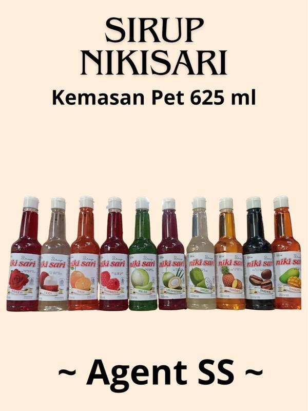 NIKISARI Sirup Aneka Rasa buah Kemasan pet 625ml ( botol plastik ) sesame  syrup 1