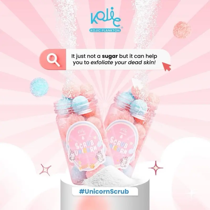 Kojic Plankton Unicorn Scrub isi 3 BUTIR ECER Lulur 4