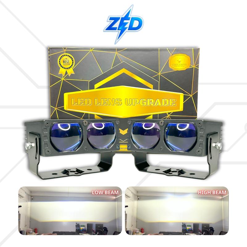 Đèn Gầm Dạng Rời CX2 Pro ZED LIGHT Lắp Oto Xe Máy Xe Tải - 65W Có Pha Màn Chập Chiếu Siêu Xa 200m Ánh Sáng Trắng 5500K Chống Nước IP68 - Đèn LED