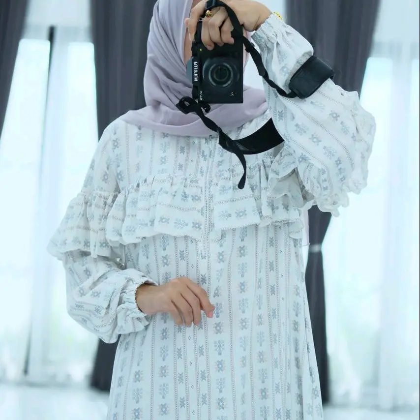 GAMIS MUSLIM DRESS WANITA BW MOTIF BY LABELLA DAILY X ANJANI STORE