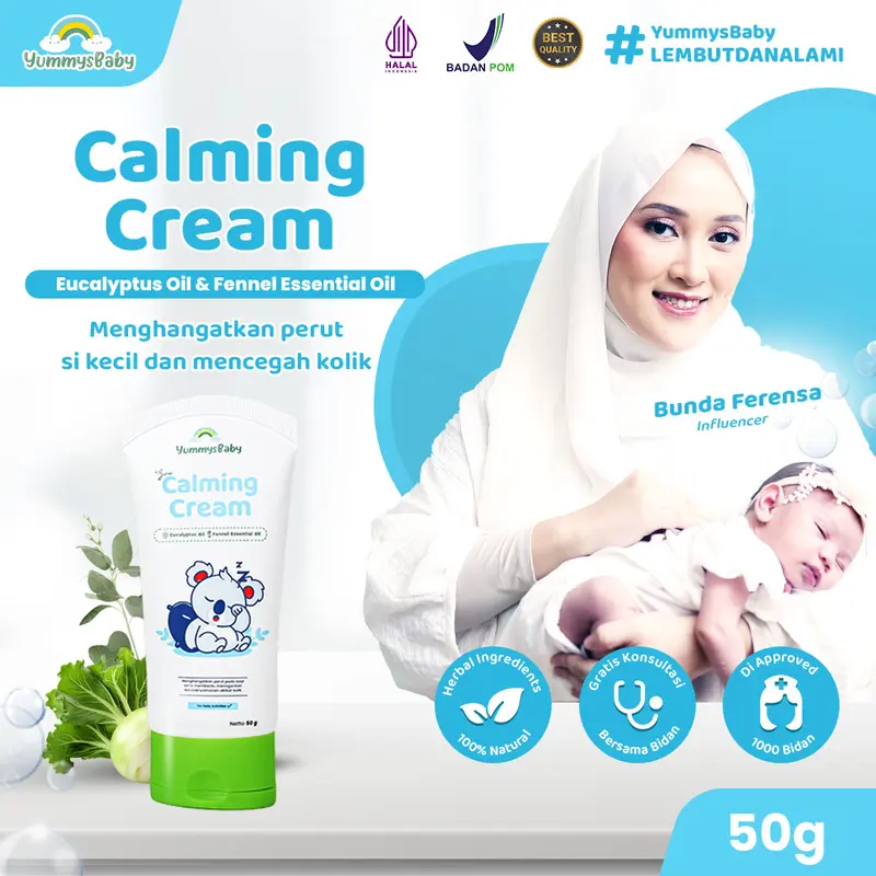 Calming Cream - Redakan Kolik & Kembung | Lembut dan Aman untuk Kulit Bayi Sensitif baby 1