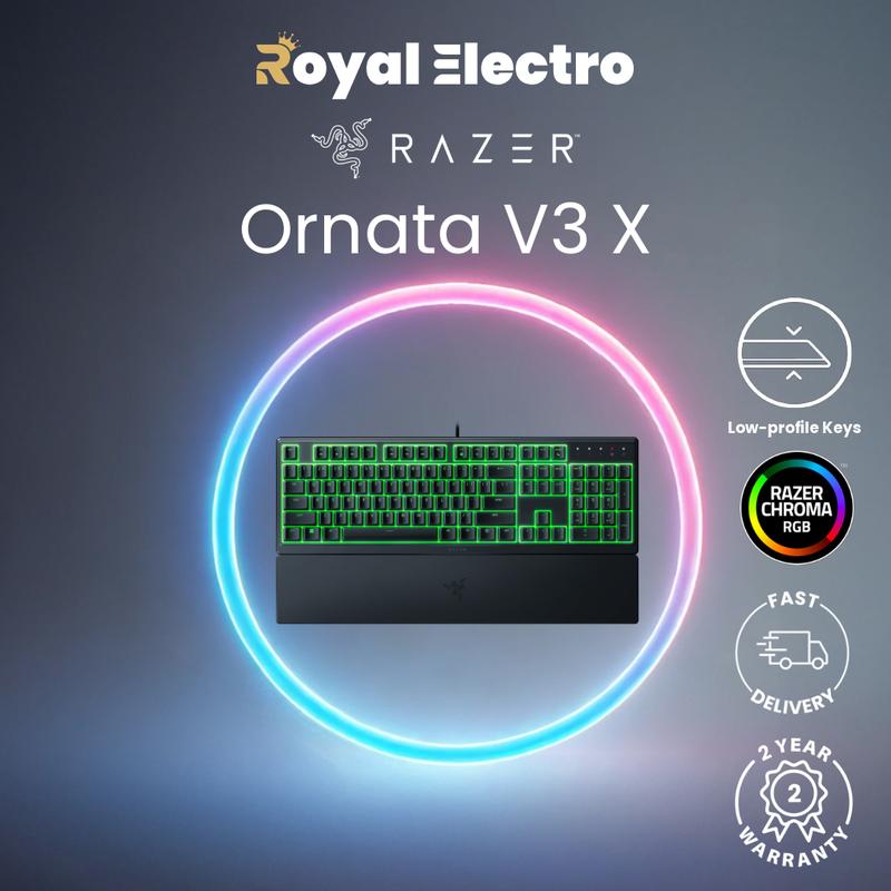Razer Ornata V3 X Low-profile Membrane RGB Ergonomic Gaming Keyboard