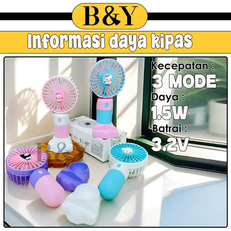 Kipas Angin Portable SANRIO USB Fan Mini 5