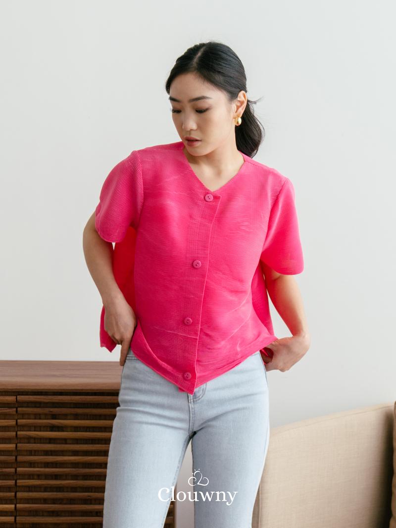 Product Introduction of Clouwny Arya Basic Pleats Top Atasan Wanita Premium Pleats Fit to XL Baju Cewek Dewasa Casual 3