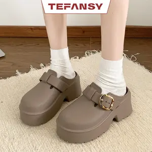 TEFANSY sandal fuji dewasa sandal jelly wanita tinggi Sendal Wanita Cewek sandal kodok korean style  terbaru 2026 Shoes Selop