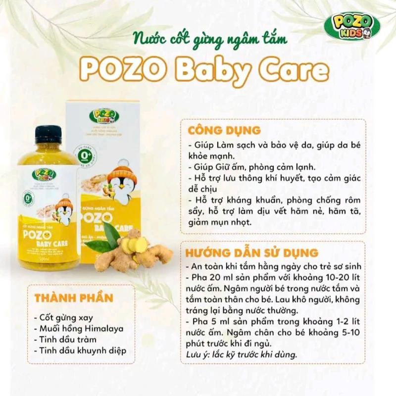 Cốt Gừng Tắm Bé Thế Hệ Mới Pozokids Đậm Đặc X3 - Không Có Bã- Cốt Gừng Tràm Khuynh Diệp POZOKIDS- 500 ml- Pha Tắm, Ngâm Chân, Giữ Ấm - Hỗ Trợ Giữ Ấm, Phòng Cảm Lạnh - Hỗ Trợ Kháng Khuẩn, Phòng Rôm Sảy, Hăm Tã Cho Bé. 5