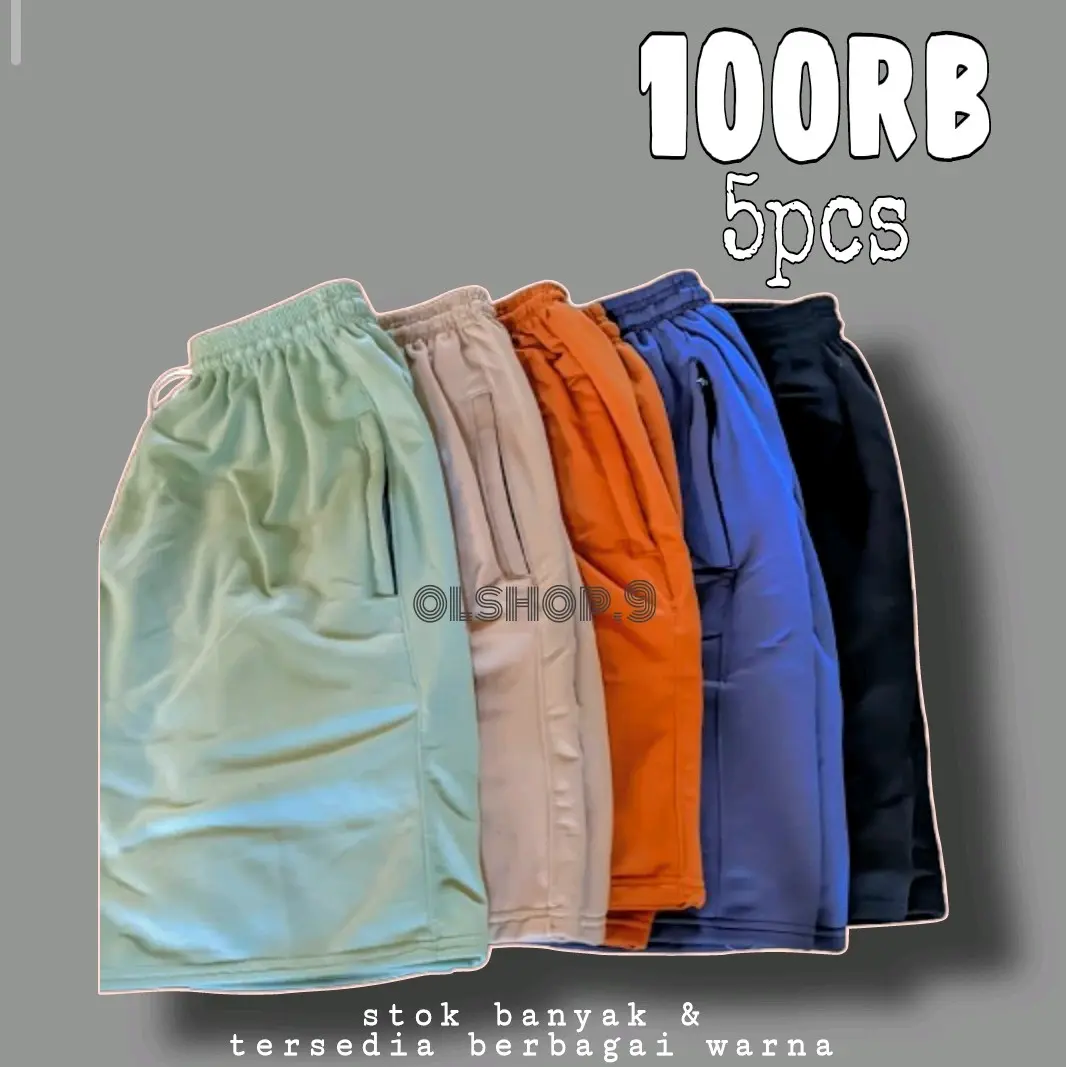 paket 5 pcs celana pendek pria santai pria wanita  Unisex