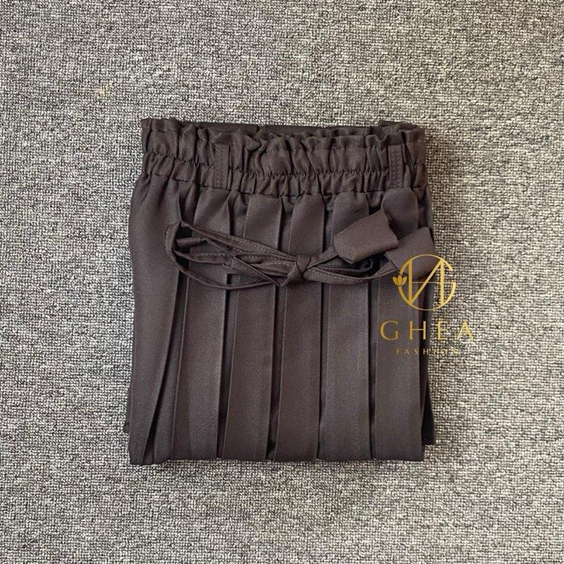 GHEA FASHION | Rok Plisket Semi Woll Jumbo - Rok Plisket Semi Woll Import Premium - Rok Plisket Polos Formal Kerja Karet Wanita Panjang Nyaman Hitam 7