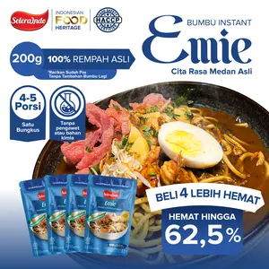 Seleraindo Bumbu Emie Instan 200gr – Bumbu Mie Medan Kuah Khas Sumatera, Praktis Siap Masak, Halal, Tanpa Pengawet