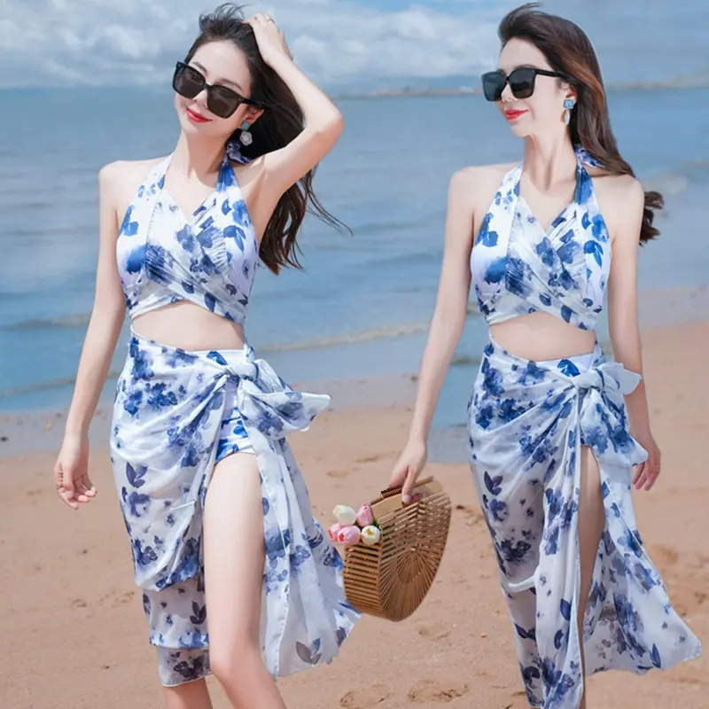 Bộ đồ bơi đi biển, 3 mảnh, Bikini, in đẹp, có dây đeo, đẹp mắt Nữ Women Áo Top Sport Tập Thể Dục Yoga Thun