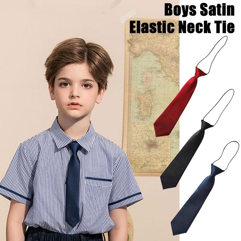 Product Introduction of Boys Satin Elastic Neck Tie For Wedding Prom Christening Kids Ties Children V9C4 28