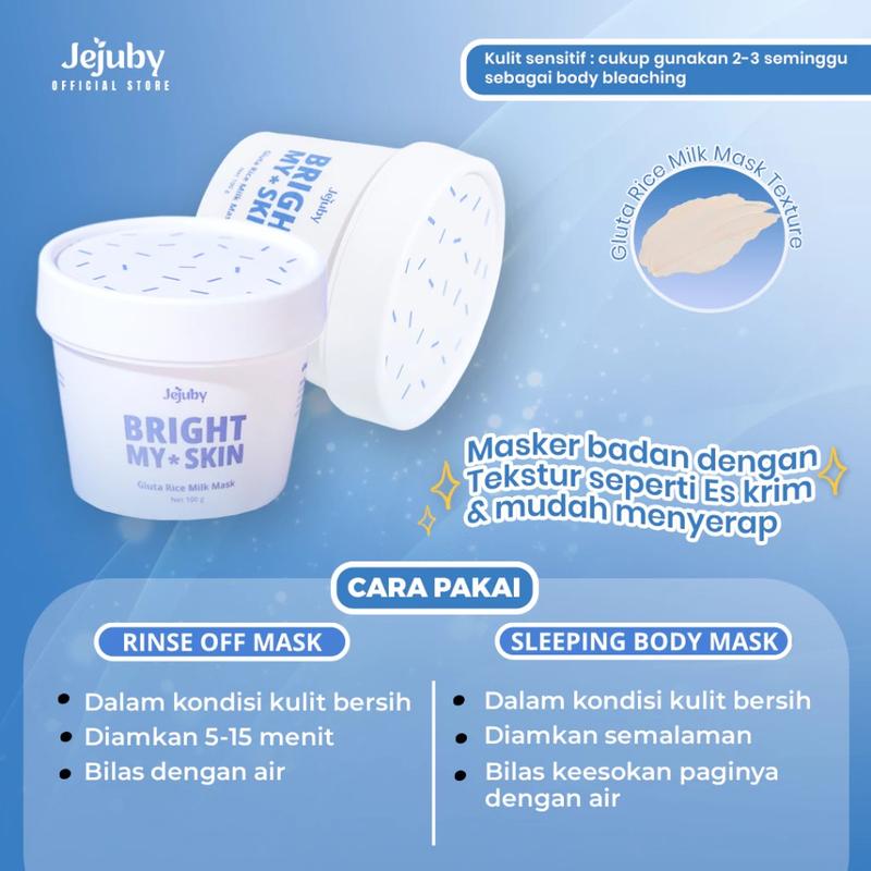JEJUBY Body Bleaching Milk Mask | Gluta Rice Milk Mask | Sakura Milk Mask Scrub | Asisten Cantik 5