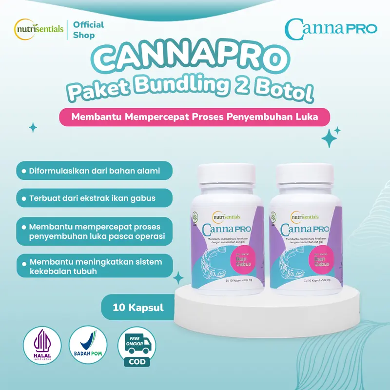 Bundling Cannapro 10 Kapsul - Suplemen Kesehatan, Membantu Luka Pasca Operasi, - HALAL & BPOM MUI 1