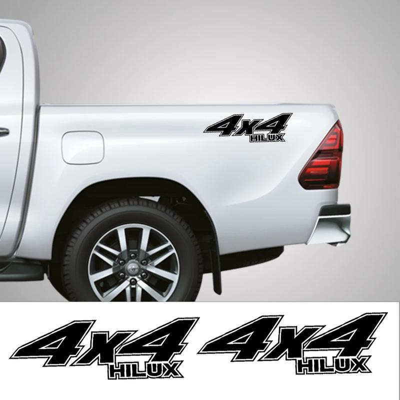 Product Introduction of 2Pcs/Set Car Stickers Pickup Rear Tailgate Side Decal For Toyota Hilux Vigo Revo Off Road 4x4 Graphic Vinyl Letter Cover Auto Accessories 4