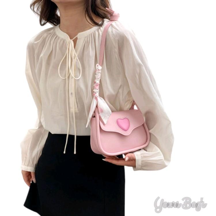 Tas Selempang Kulit wanita Kunci Hati - Slingbag Cewek Korea - Shoulder bag Wanita Modis 2024 - Tas Vintage Kulit PU 5