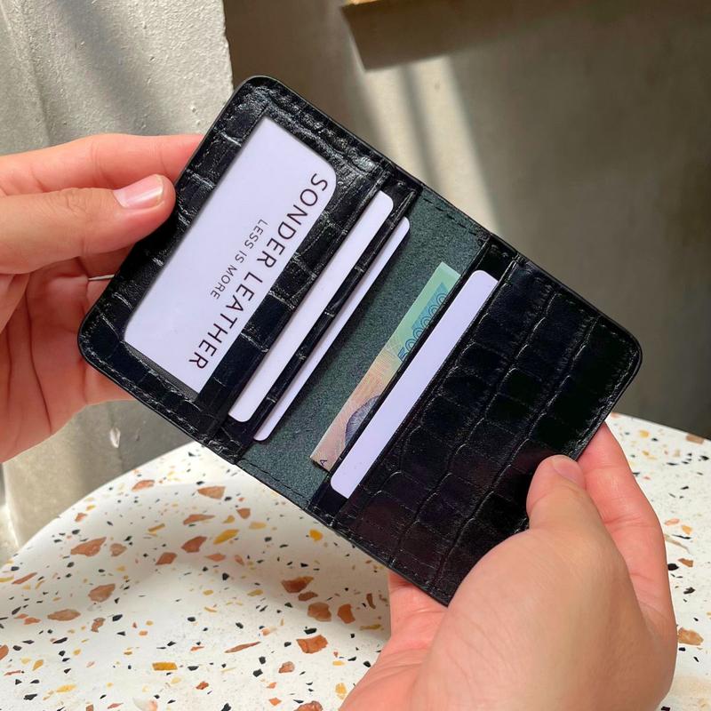 Ví Card Nam Da Bò Thật Mini JUPI – Ví Đựng Thẻ ATM CCCD Namecard Tiền Gấp Đôi | Sonder Leather