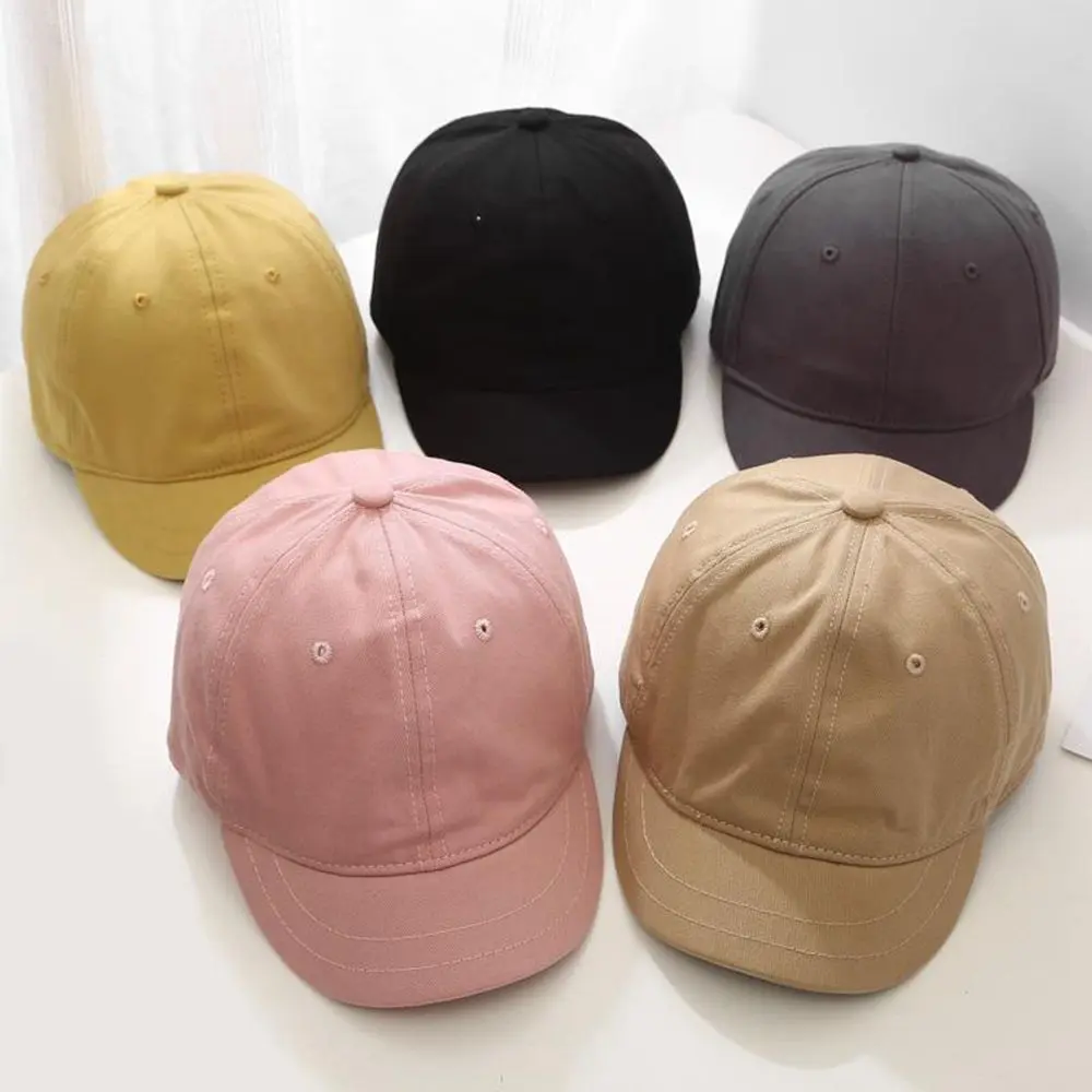 Tide Simple Adjustable Korean Style Caps Hip Hop Sun Hats Golf Hat Cotton Men Baseball Caps Solid Color Caps Women Baseball Caps Short Brim Baseball Caps
