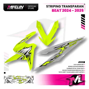 MARLIN Striping Transparan Beat Deluxe 2024-2026 Gen 2 Motif Varky Bahan Bening Premium Quality Code Tinta UV Awet 1-3 Tahun