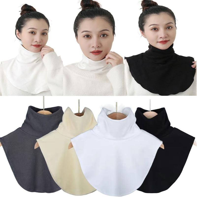 Product Introduction of Tudung Balut Kolar Palsu Leher Tinggi Penutup Fesyen Boleh Tanggal Kolar Tinggi Aksesori Pakaian Warna Pejal Penutup Hijab Ramadan untuk Uniseks 10
