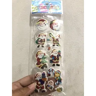Sticker Nasrani Tuhan Yesus Bunda Maria Stiker Timbul Natal santa clause 3D harga per 5pcs 2