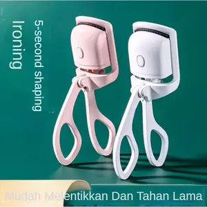Electric Eyelash Curler Tahan Lama dengan 5 Detik Pemanasan Cepat & 3.8 Sudut Lebar Melengkung Penjepit Pelentik Bulu Mata Elektrik Putih/Merah Muda Set Bulumata Tebal Lembut Halus