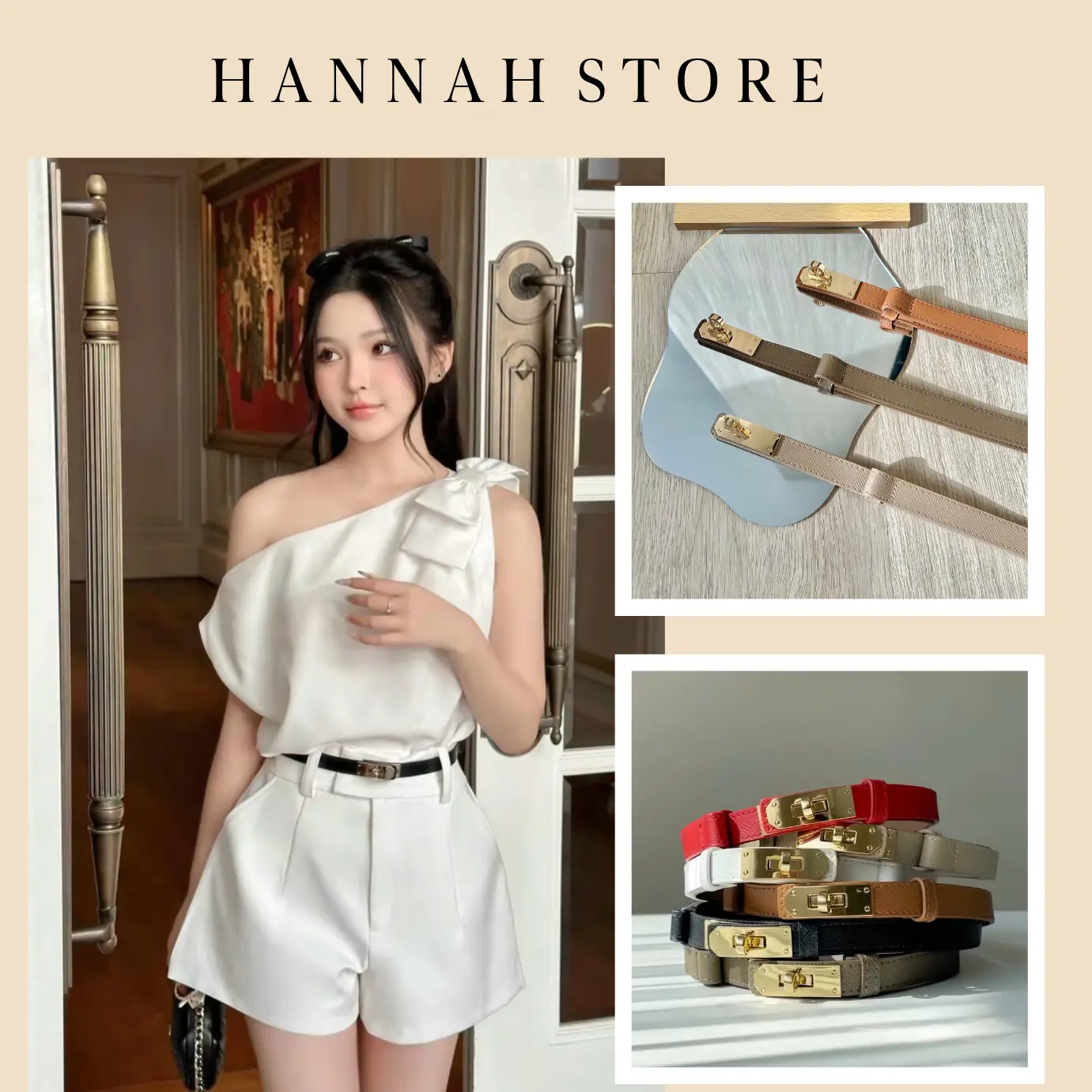 [ LOẠI I ] Thắt lưng đai váy da phiên bản mới bản nhỏ thời trang CC dễ phối đồ Women belt
